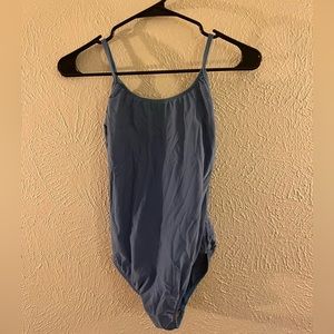 Simple blue ballet leotard size small good condition